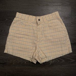 Riders Yellow Plaid High Waist Shorts